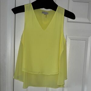 1. State V-Neck Layered Yellow Blouse